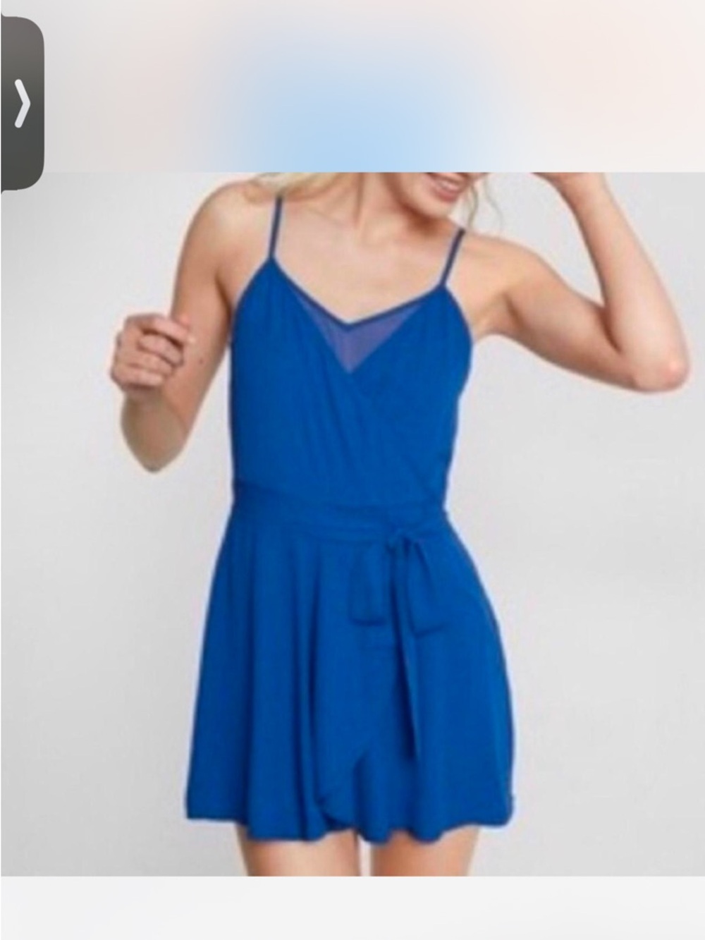 Express Royal Blue Spaghetti Strap Romper size 6